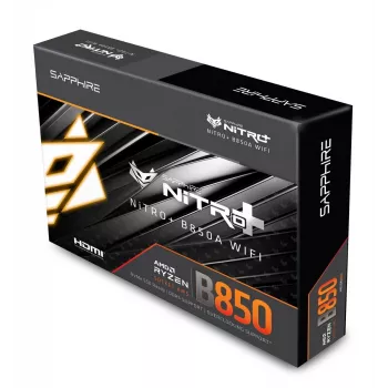 Motininė plokštė Sapphire NITRO+ B850A WIFI 7 AMD B850 Socket AM5 micro ATX, DDR5, 4 DIMM, 256GB, Wi‑Fi 7, 2.5GbE