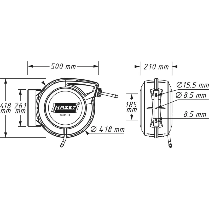 Sieninis automatinis ritės laikiklis HAZET 9040N-13