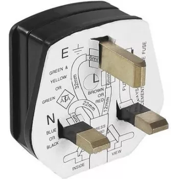 Bachmann 910.176 elektros kištukas, 3 kontaktų, 250 V AC, 13 A, juodas plastikinis korpusas