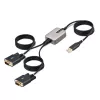 StarTech.com 13ft (4m) 2 prievadų USB į RS232 adapterio kabelis, keičiami DB9 varžtai/veržlės, COM išlaikymas, USB-A į DB9 RS232, FTDI, 4 lygio ESD apsauga, Windows/macOS/ChromeOS/Linux – tvirta TPE konstrukcija