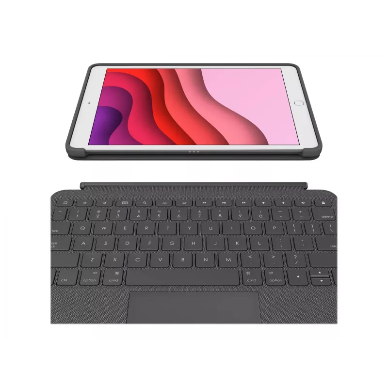 Klaviatūros dėklas Logitech Combo Touch QWERTZ vokiškas Smart Connector grafitas