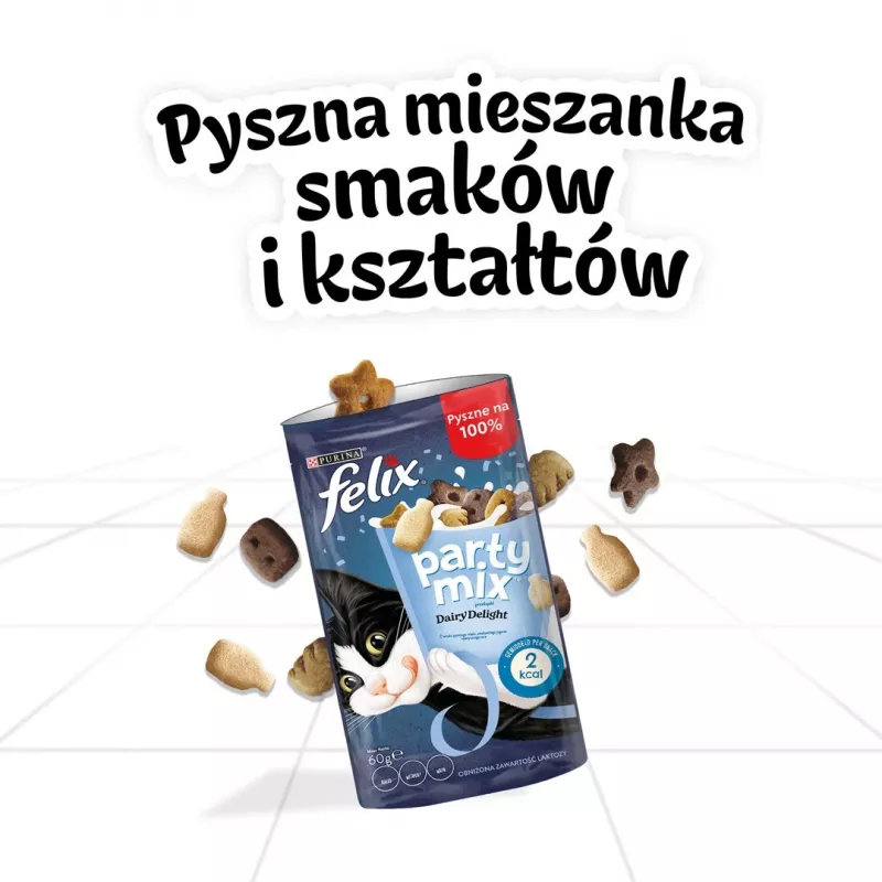 FELIX Party Mix Dairy Delight skanėstas katėms, 60 g