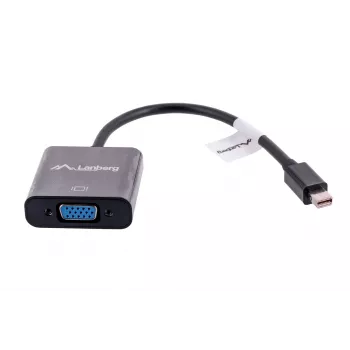 Adapteris VGA (D-Sub) į Mini DisplayPort Lanberg AD-0006-BK, 0,2 m, DisplayPort 1.2, 1920×1200@60Hz, moteriškas MiniDP, juodas