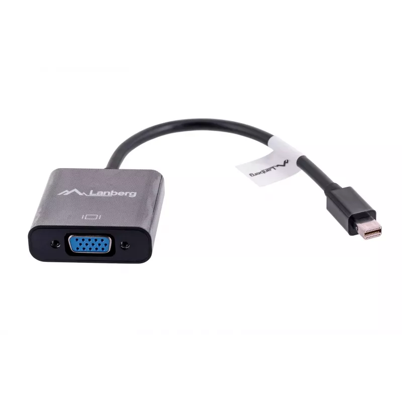 Adapteris VGA (D-Sub) į Mini DisplayPort Lanberg AD-0006-BK, 0,2 m, DisplayPort 1.2, 1920×1200@60Hz, moteriškas MiniDP, juodas