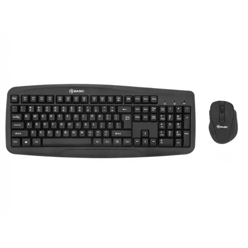 Belaidis klaviatūros ir pelės rinkinys Tellur Basic Black – 2,4 GHz, USB imtuvas, kompaktiškas išdėstymas