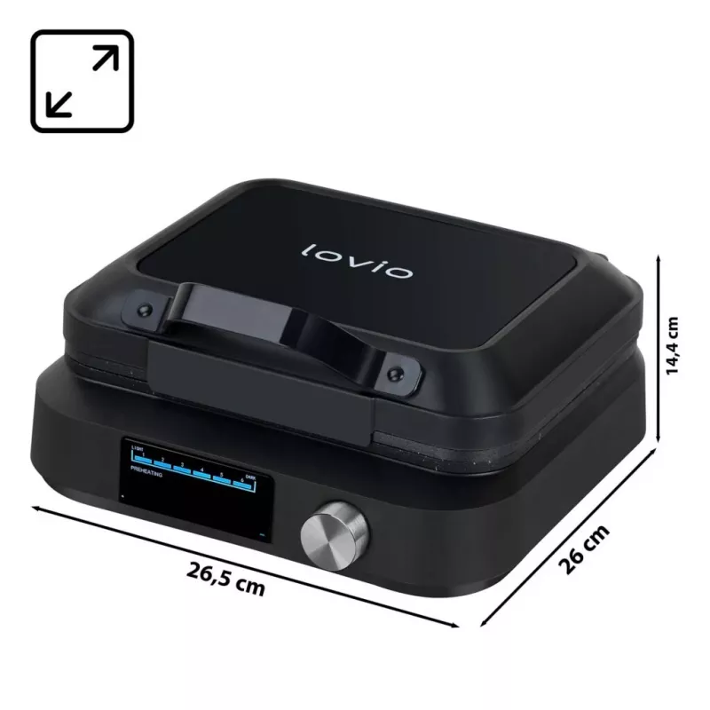 Lovio LVWF002BK Wafflių keptuvė 1500W Juoda