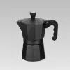 Moka puodas Maestro MR-1666-3-BLACK, rankinis 3 puodelių aliumininis kavos virimo aparatas, 150 ml, juodas