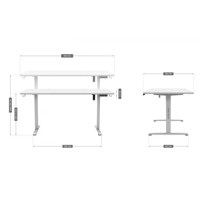 Stalas elektrinis MarkAdler Leader 7.6 Baltas
