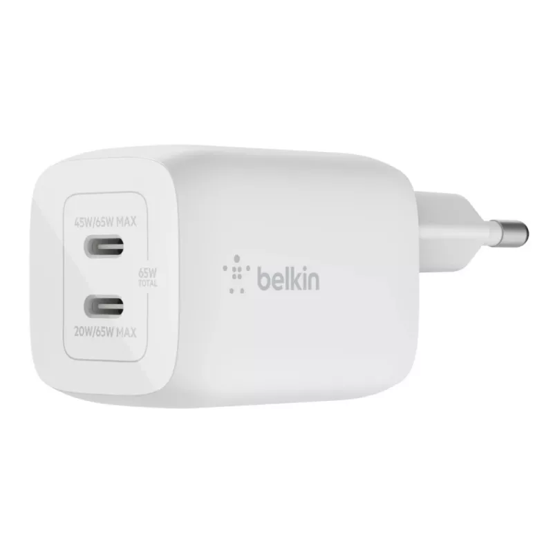 Įkroviklis Belkin WCH013vfWH 65 W su dviem USB-C prievadais