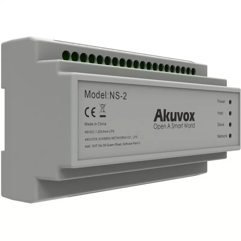 Akuvox NS-2 tinklo jungiklis Fast Ethernet (10/100) DIN bėgelis Pilka