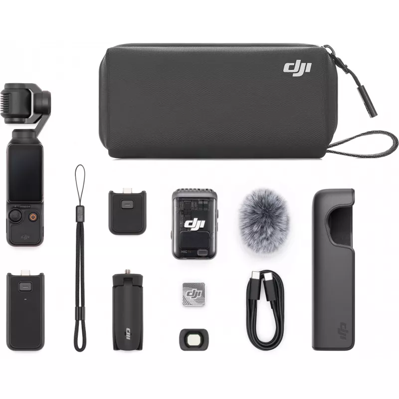 DJI Osmo Pocket 3 Creator Combo – 1 CMOS gimbalinė kamera, 4K/120fps, 2 colių OLED jutiklinis ekranas