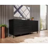 Komoda cama meble Nova 155x40x72 cm Juoda matinė, MDF rėmas 16 mm, durys 18 mm
