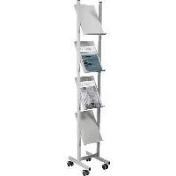 Lentynų sistema Helit H6813399 – metalinė, pilka, 4 lentynos, 260 mm x 390 mm x 1580 mm