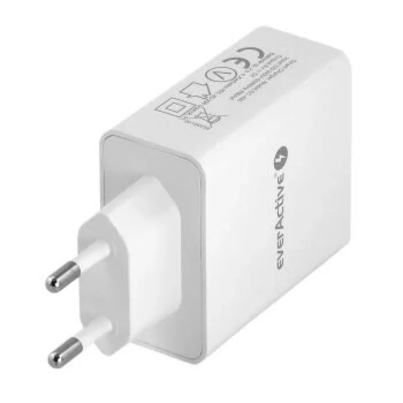 Kroviklis everActive SC400 su 4x USB prievadais, bendra 5A išvestimi, baltas