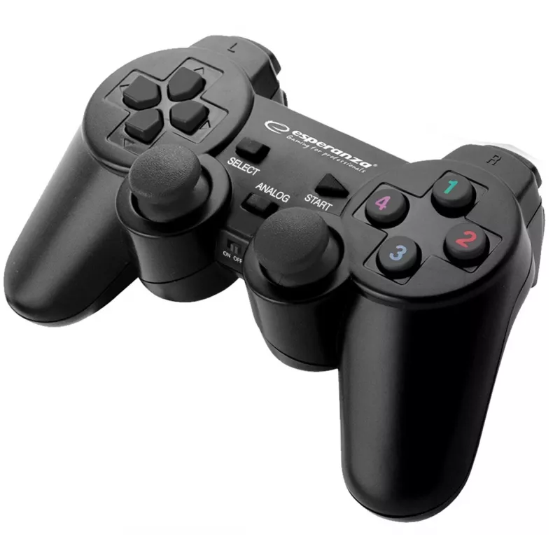 Esperanza EGG108K žaidimų pultas juodas USB 2.0 valdiklis analoginis / skaitmeninis PC, PlayStation 3