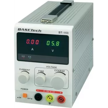 Laboratorinis nuolatinės srovės maitinimo šaltinis Basetech BT-153 0–15 V, 0–3 A