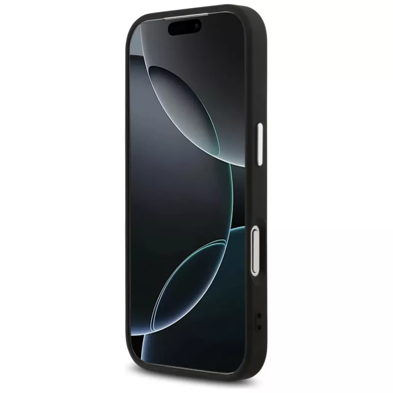 GUESS Hardcase 4G | Užpakalinis dangtelis | iPhone 17 Pro Max | Apple | Ekologinė oda/PC/Plastikas/TPU | Juoda