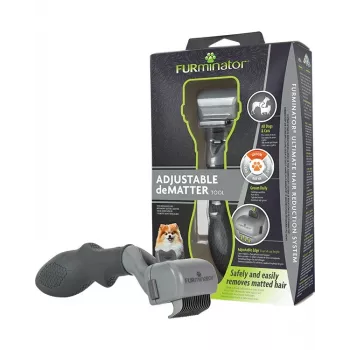 Šalinimo šepetys FURminator Adjustable katėms ir šunims, nerūdijančio plieno ašmenys, ergonomiška rankena, 185 g