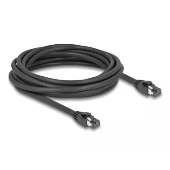 Delock tinklo kabelis RJ-45 (M) į RJ-45 (M) 5,0 m S/FTP CAT 8.1 halogeninis, be užkablių, 40 Gbps, juodas (80236)