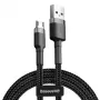Baseus Cafule 2.4A 1m Micro USB laidas (pilka/juoda)