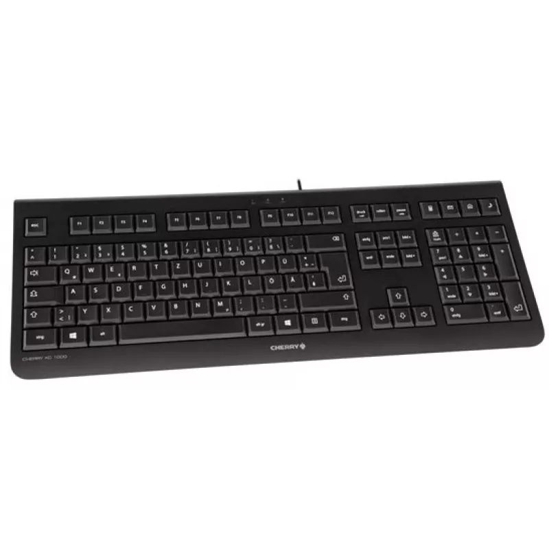 CHERRY KC 1000 klaviatūra namams USB Šveicariška juoda