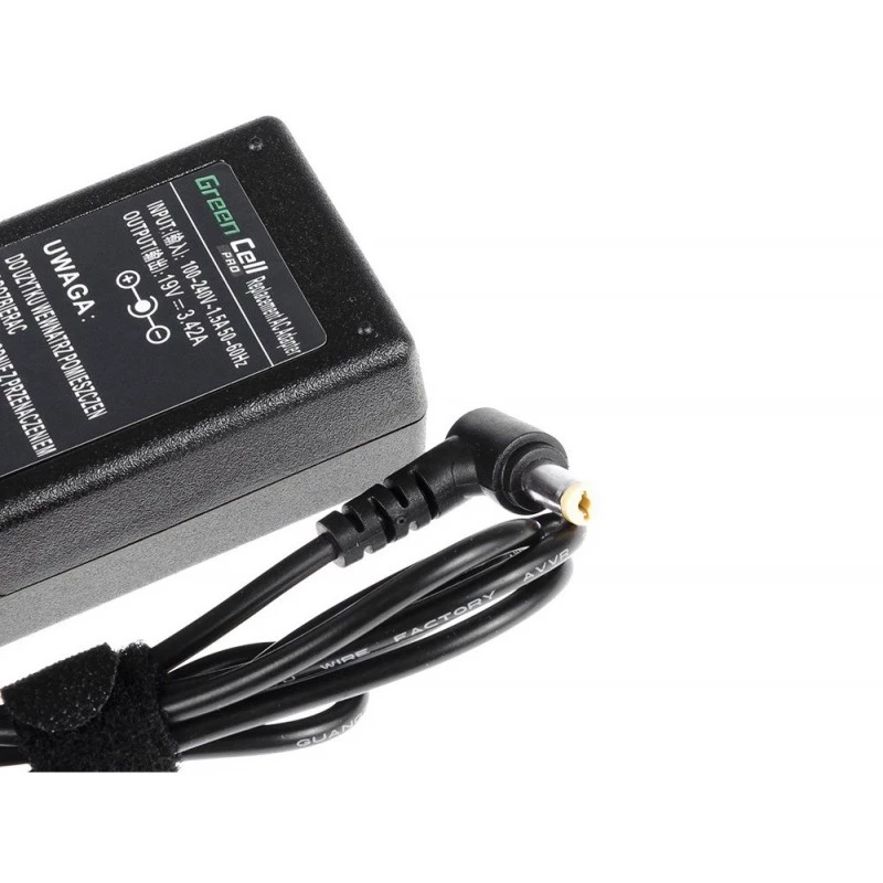 Maitinimo adapteris Green Cell AD01P — 60 W, 19 V 3,42 A, nešiojamojo kompiuterio maitinimo šaltinis, juodas
