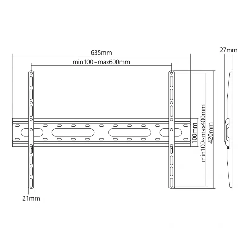 SBOX PLB-2546F-2 laikiklis 37–80 mm, apkrova 45 kg, plokštė 600×400 mm