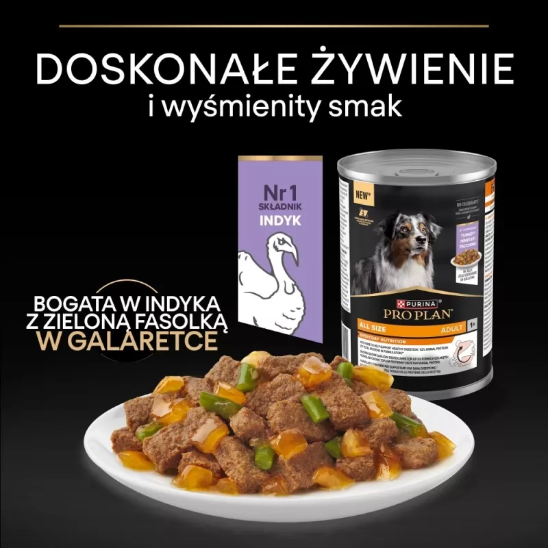 PURINA Pro Plan Kasdienė mityba Visų dydžių Suaugusiems Kalakutiena želėje - šlapias šunų ėdalas - 400g