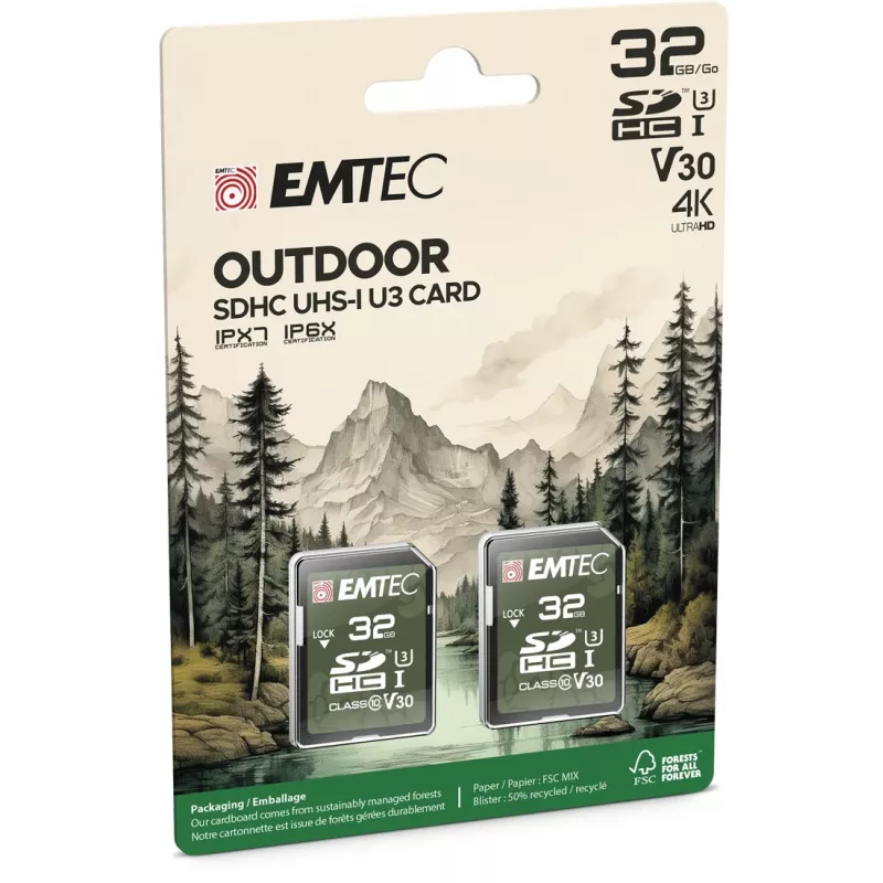 Emtec 32GB UHS-I U3 V30 Outdoor SD kortelė ECMSD32GHC10ORP