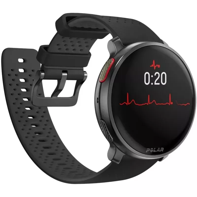 Polar Vantage V3 - Aliuminis - Sportinis laikrodis su dirželiu - Silikoninis - Ekranas 3,5 cm (1,39 col.) - 32 GB - Bluetooth - 57 g - Naktinė juoda (900108890)