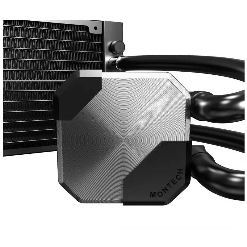 Montech HyperFlow Silent 240 procesoriaus skysčio aušintuvas, 240 mm radiatorius, 2x120 mm ventiliatoriai, juodas
