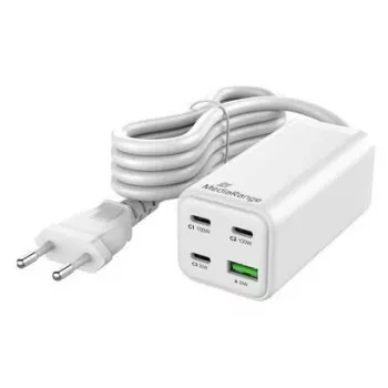 MediaRange MRMA124 greitasis kroviklis 100W, 3x USB-C, 100–240V, 1,5 m laidas, baltas