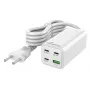 MediaRange MRMA124 greitasis kroviklis 100W, 3x USB-C, 100–240V, 1,5 m laidas, baltas