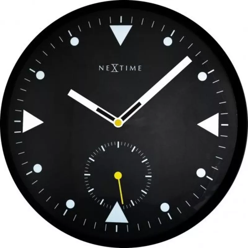 NeXtime klok 3049 Serious Black, 32 cm skersmens, sieninis, juodas