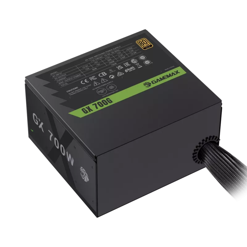 Gamemax GX 700G maitinimo blokas, 700 W, 80 PLUS Gold, nemodulinis