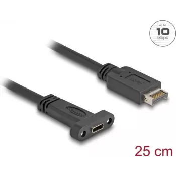 Delock 85454 USB 3.1 E Key A 20 kontakčių kištukas į C lizdą montavimo laidas 25 cm
