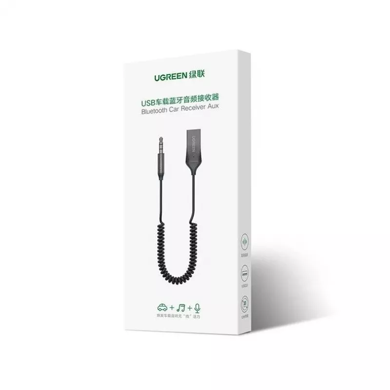 Bluetooth garso imtuvas UGREEN CM309 Bluetooth 5.0 USB su 3,5 mm AUX lizdu, juodas, 20–20000 Hz
