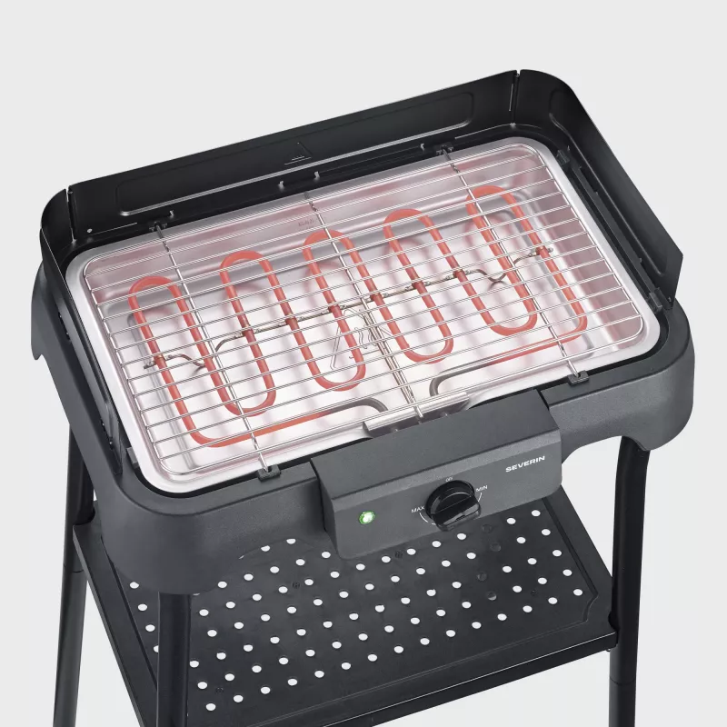 Stalinis elektrinis grilis SEVERIN PG 8594 — 2000 W, stačiakampės grotelės, juodas