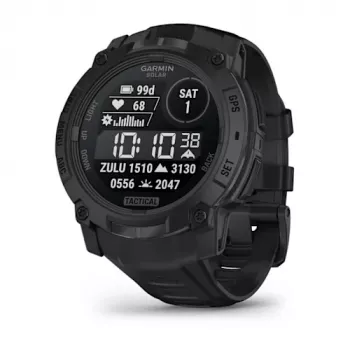 GARMIN Instinct 3 45 mm išmanusis laikrodis su AMOLED ekranu, GPS, juodu silikoniniu dirželiu