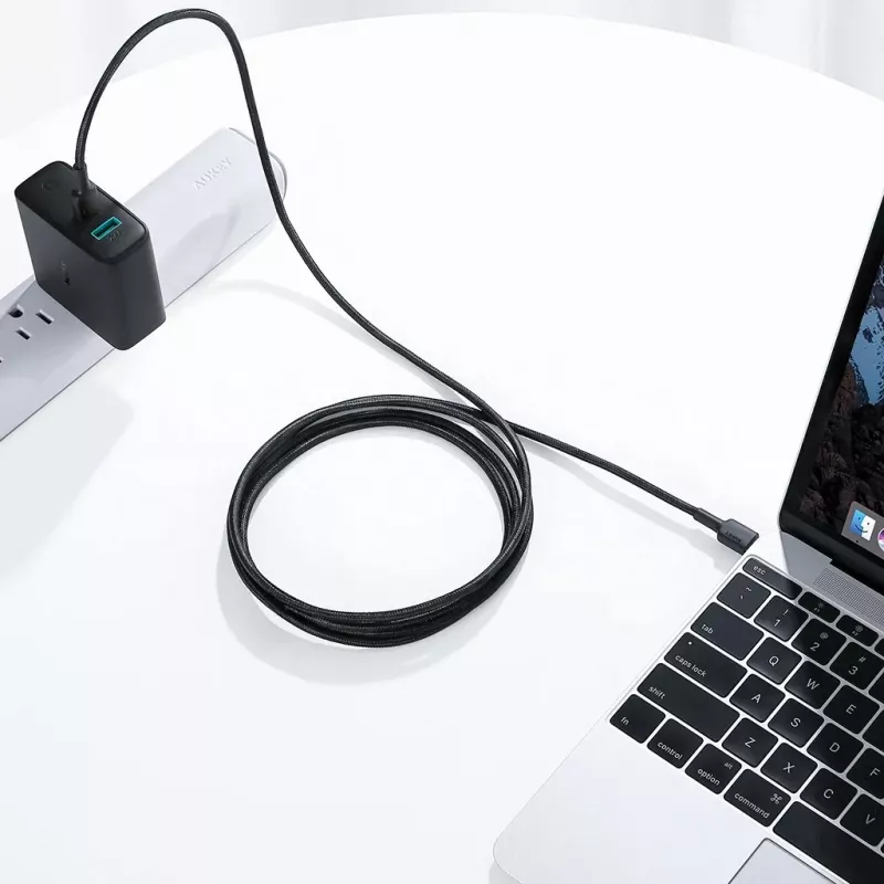 Aukey CB-CD45 USB-C į USB-C kabelis, Quick Charge, 0,9 m, juodas