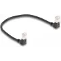 DeLOCK RJ45 Cat.6A S/FTP Slim 90° 0,25 m juodas tinklo kabelis