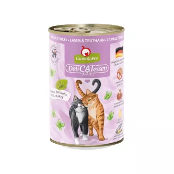 Šlapias ėdalas katėms Fox4Pets GRANATAPET DeliCATessen ėriena ir kalakutas pate 400 g, be grūdų, suaugusioms, hipoalerginis