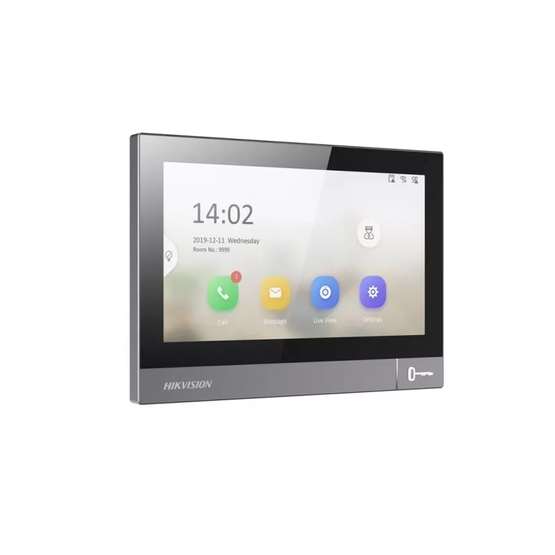 Videodurų skydelis vidaus Hikvision DS-KH8381-WTE1 7 colių 1024x600, PoE, Wi‑Fi, MicroSD