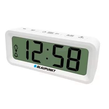 Žadintuvas BLAUPUNKT CL04WH daugiafunkcinis laikrodis, baltas – termometras, kalendorius, snaudimo funkcija, 88×37×21 mm