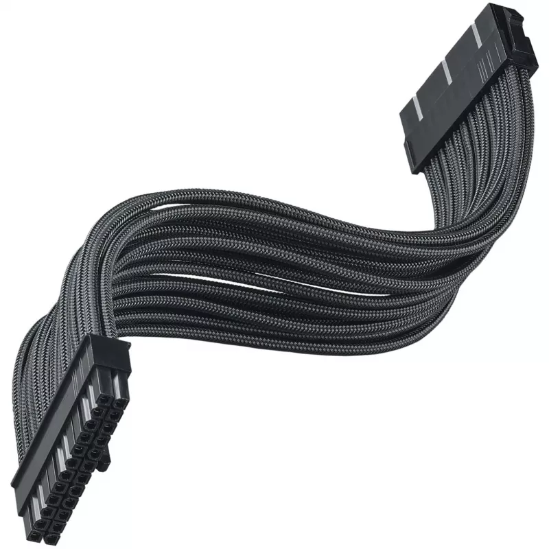 SilverStone PP07E - Maitinimo ilginimo kabelis - ATX, 24 kontaktų (moteriškas) į ATX, 24 kontaktų (vyriškas) - 30 cm - Juodas