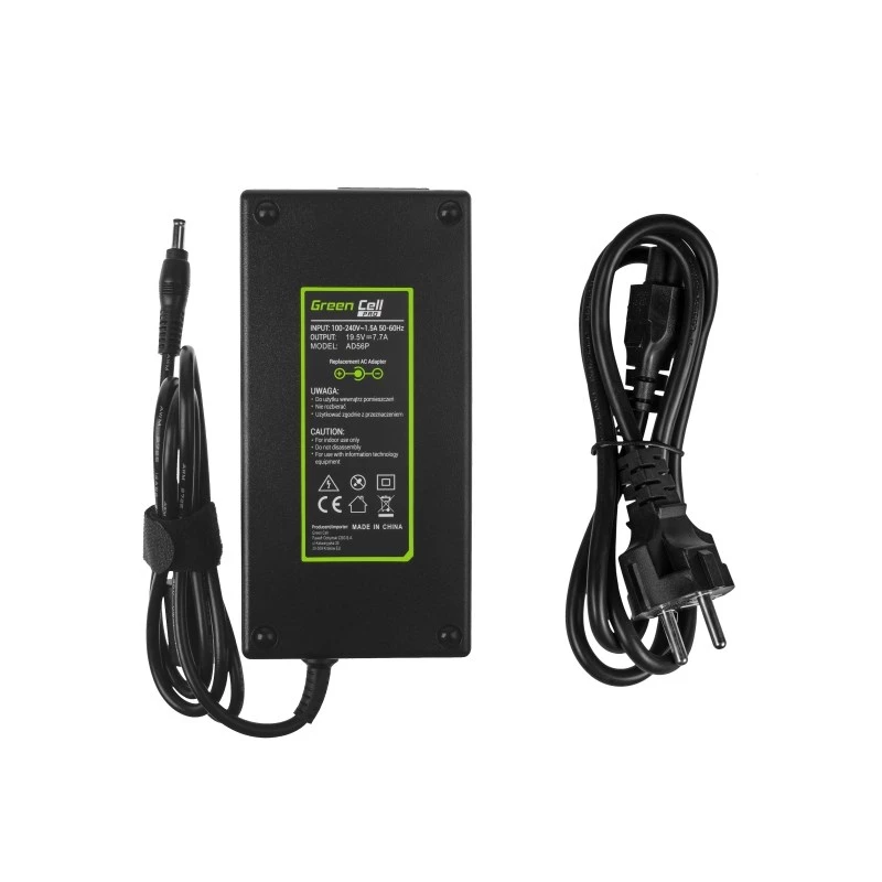 Maitinimo adapteris Green Cell AD56P 150W 19,5V 7,7A, skirtas ASUS nešiojamiesiems kompiuteriams, vidaus naudojimui, juodas