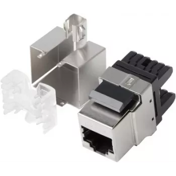 Lanberg KSF5-1000 plokščias RJ-45 LSA lizdas, juodas, nerūdijantis plienas
