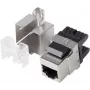 Lanberg KSF5-1000 plokščias RJ-45 LSA lizdas, juodas, nerūdijantis plienas