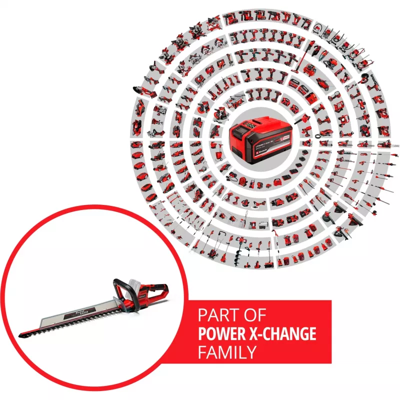 Akumuliatorinis gyvatvorių žirklių pjūklas Power X-Change GE-CH 18/60 Li-Solo, 18V (raudonas/juodas, be akumuliatoriaus ir įkroviklio)