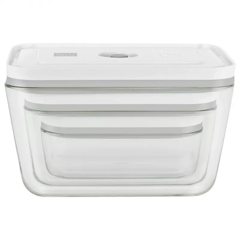 Maisto laikymo dėžutė ZWILLING FRESH & SAVE stačiakampė stiklas/plastikas 3 vnt, 0,35/0,75/1,6 L, sandari, tinka mikrobangų/orkaitės/šaldytuvo